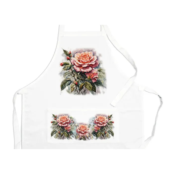 Purely Home Garden Flowers Roses Apron - Floral Gifts for Her - Cooking & Baking
