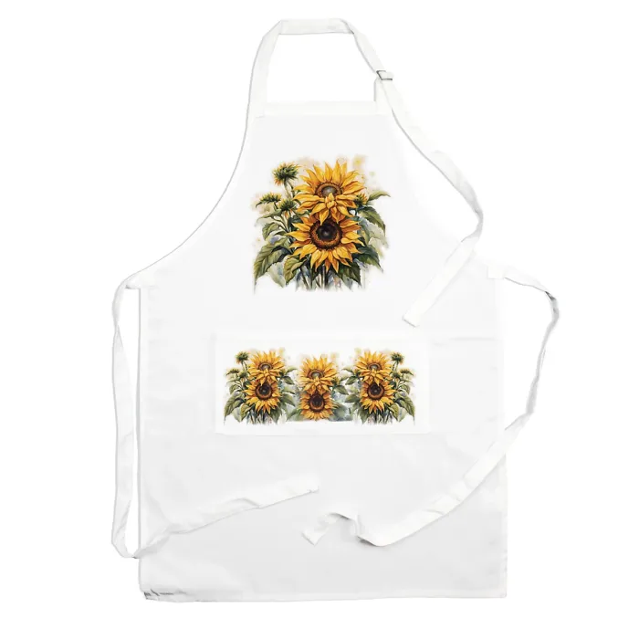 Purely Home Garden Flowers Sunflowers Apron - Floral Gifts for Her - Cooking & Baking