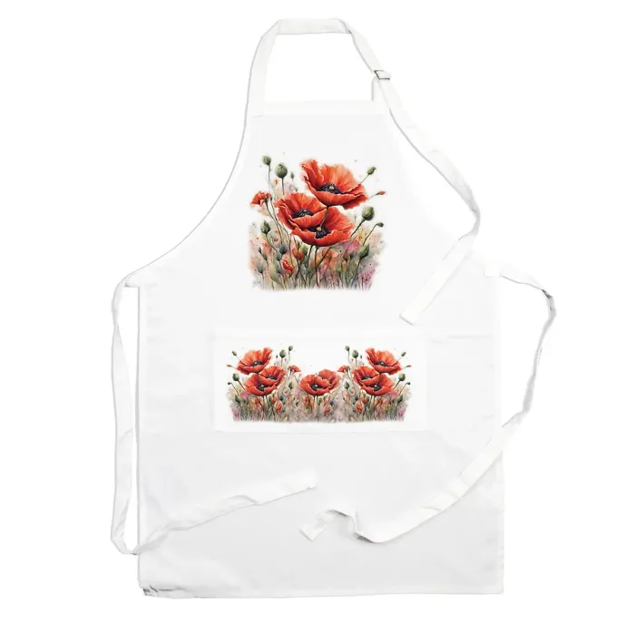 Purely Home Garden Flowers Poppies Apron - Floral Gifts for Her - Cooking & Baking