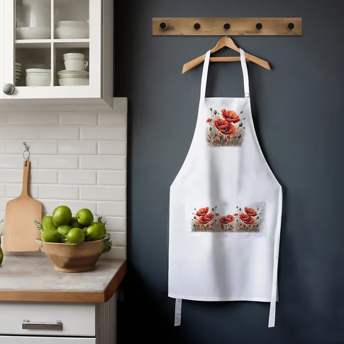 Purely Home Garden Flowers Poppies Apron - Floral Gifts for Her - Cooking & Baking