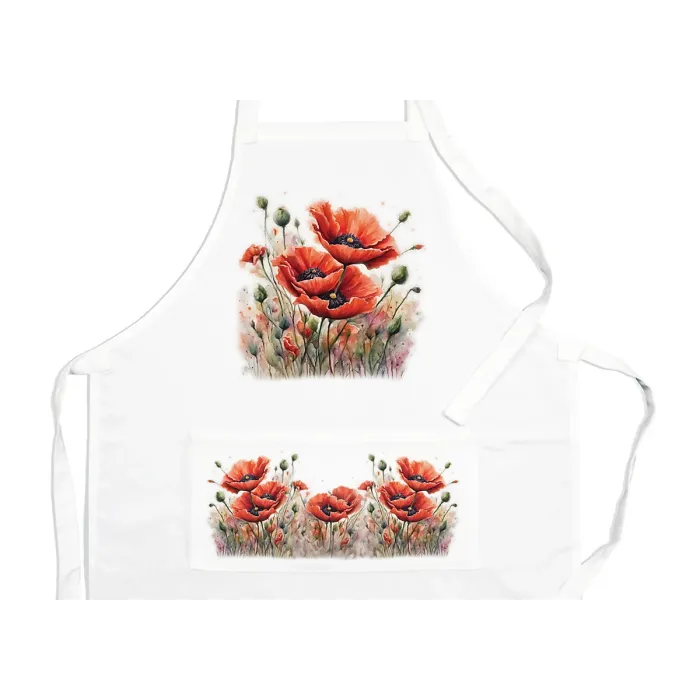 Purely Home Garden Flowers Poppies Apron - Floral Gifts for Her - Cooking & Baking