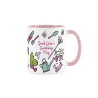 Great Grans Gardening Mug - Gardening Accessories & Tools Presents - White & Pink Coffee/Tea Gift for Gardeners 11oz