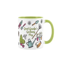 Great Grandpas Gardening Mug - Gardening Accessories & Tools Presents - White & Light Green Coffee/Tea Gift for Gardeners 11oz