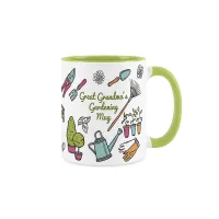 Great Grandmas Gardening Mug - Gardening Accessories & Tools Presents - White & Light Green Coffee/Tea Gift for Gardeners 11oz