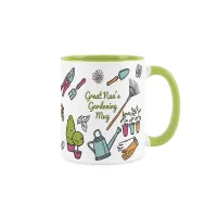 Great Nans Gardening Mug - Gardening Accessories & Tools Presents - White & Light Green Coffee/Tea Gift for Gardeners 11oz