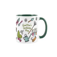 Great Nans Gardening Mug - Gardening Accessories & Tools Presents - White & Dark Green Coffee/Tea Gift for Gardeners 11oz