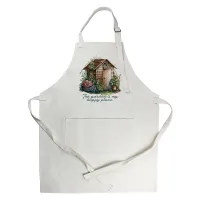 Garden Shed Apron - My Happy Place Gardening Gifts - Adjustable Neck/Waist Ties Cooking & Baking/Gardening Apron with Front Pocket