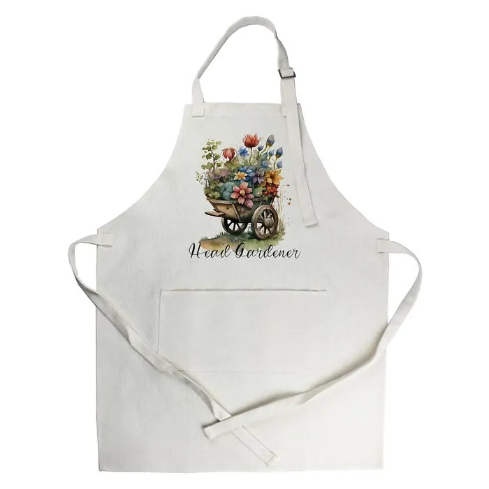 Gardening Aprons Set - Head Gardener & Assistant Gardener Gift Set - Parent & Child Apron with Adjustable Neck & Waist Ties