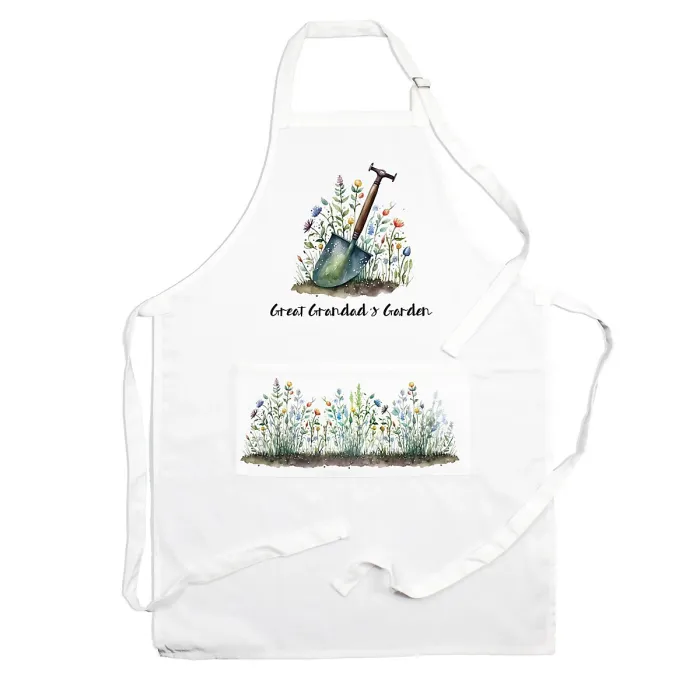 Great Grandads Garden Apron - Gardening Apron with Adjustable Neck and Waist Ties - Large Front Pocket Womens Gifts for Him