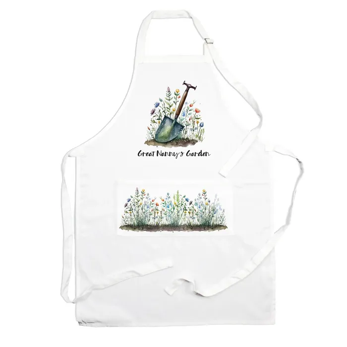 Great Nannys Garden Apron - Gardening Apron with Adjustable Neck and Waist Ties - Large Front Pocket Womens Gifts for Her