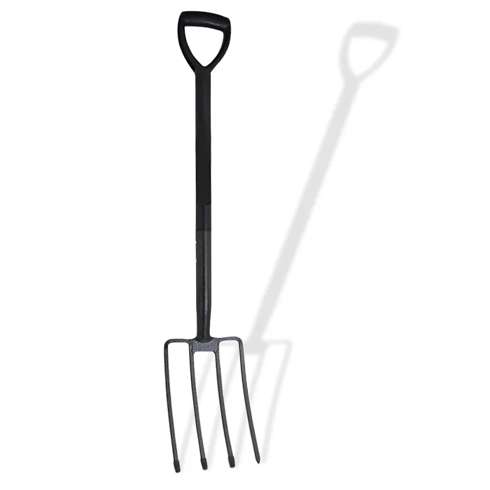 4 Prong Garden Fork Carbon Steel Head with Long Handle Gardening Tool