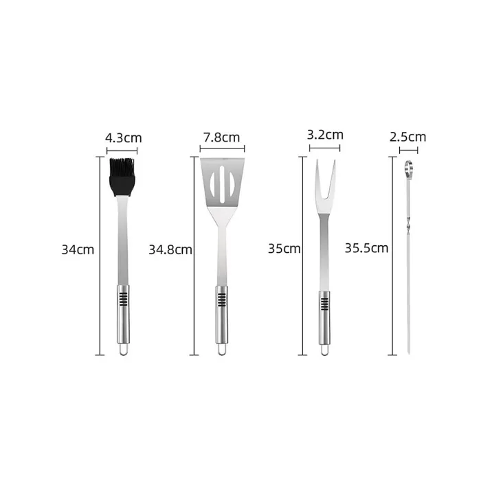 Outdoor Stainless Steel Barbecue Set Portable Oxford Cloth Bag 20pcs