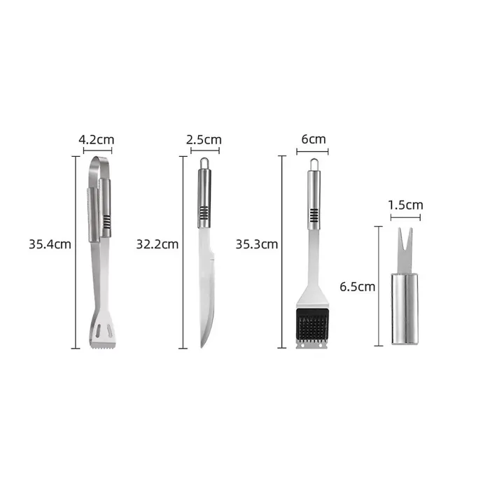 Outdoor Stainless Steel Barbecue Set Portable Oxford Cloth Bag 20pcs