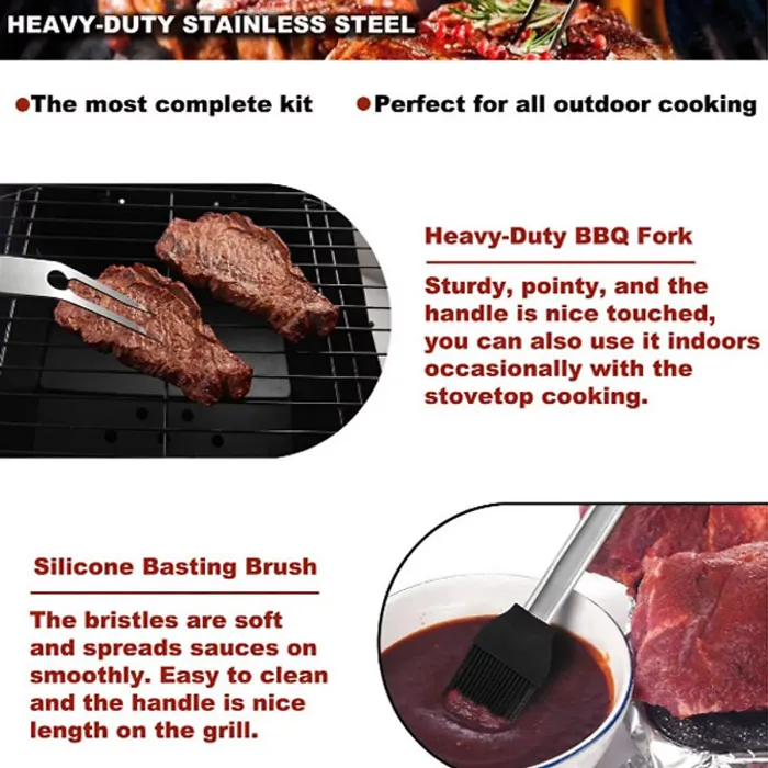 Outdoor Stainless Steel Barbecue Set Portable Oxford Cloth Bag 20pcs