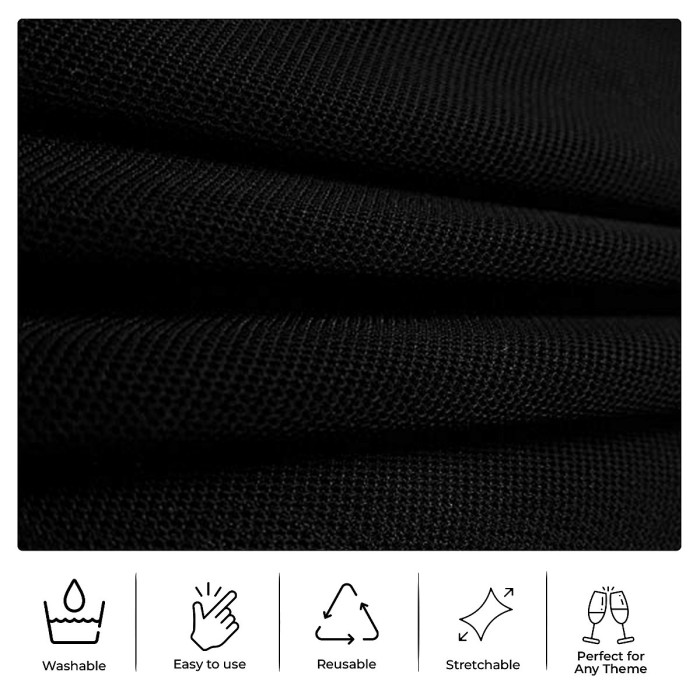 Wider Chair Bows Sash Band with Slider Buckle, Black, 1pc