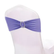 Lavender Spandex Chair Band with Slider Buckle Stretchy Chair Band Sash, 1pc