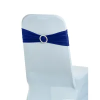 Royal Blue Spandex Chair Band with Slider Buckle Stretchy Chair Band Sash, 1pc