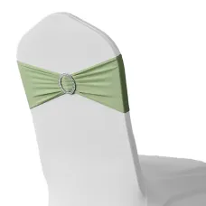 Sage Green Spandex Chair Band with Slider Buckle Stretchy Chair Band Sash, 1pc