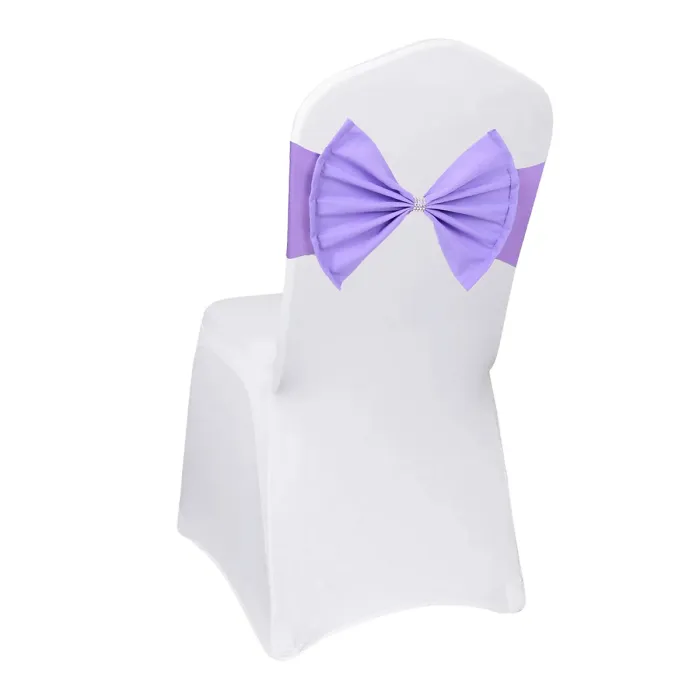 Wider Chair Bows Sash Band with Slider Buckle, Lavender, 1pc