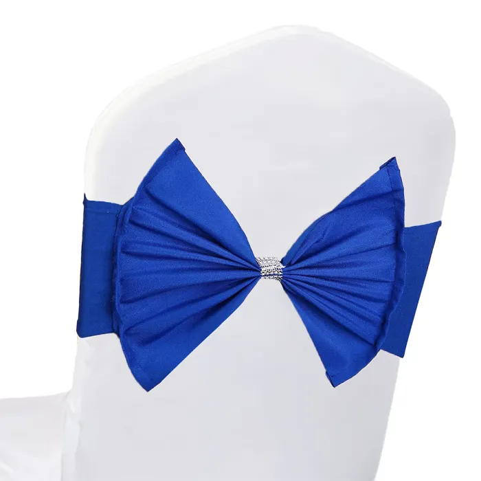 Wider Chair Bows Sash Band with Slider Buckle, Royal Blue, 1pc
