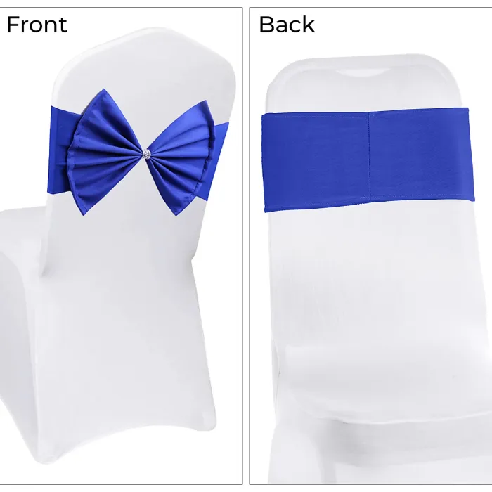 Wider Chair Bows Sash Band with Slider Buckle, Royal Blue, 1pc