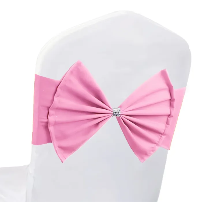 Wider Chair Bows Sash Band with Slider Buckle, Baby Pink, 1pc
