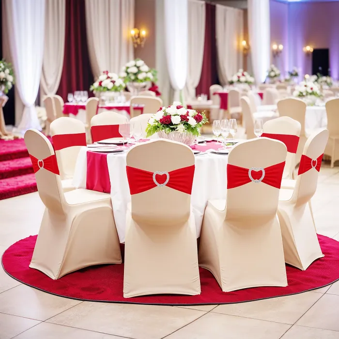 Heart Shape Silver Slider Buckle with Sparkling Rhinestone for Chair Band, Arts & Crafts