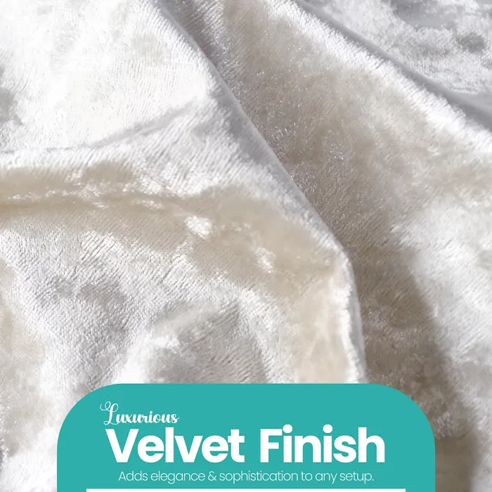 Velvet Chair Band Glitz Shiny Fabric Strechy Chair Band Sash, Champagne, 1pc