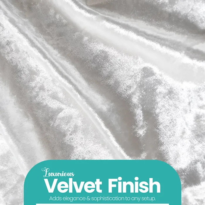 Velvet Chair Band Glitz Shiny Fabric Strechy Chair Band Sash, Ivory, 1pc