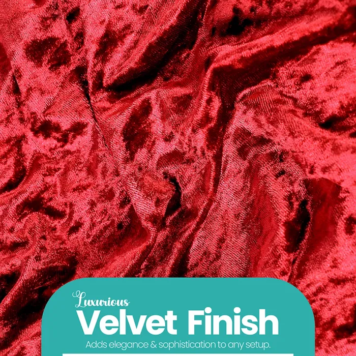 Velvet Chair Band Glitz Shiny Fabric Strechy Chair Band Sash, Red, 1pc