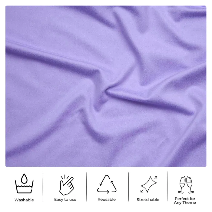 10pcs Wider Chair Bows Sash Band with Slider Buckle, Lavender