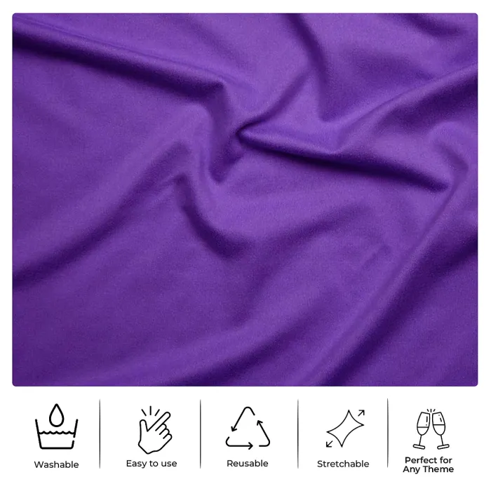 10pcs Wider Chair Bows Sash Band with Slider Buckle, Purple