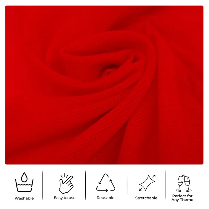 10pcs Wider Chair Bows Sash Band with Slider Buckle, Red