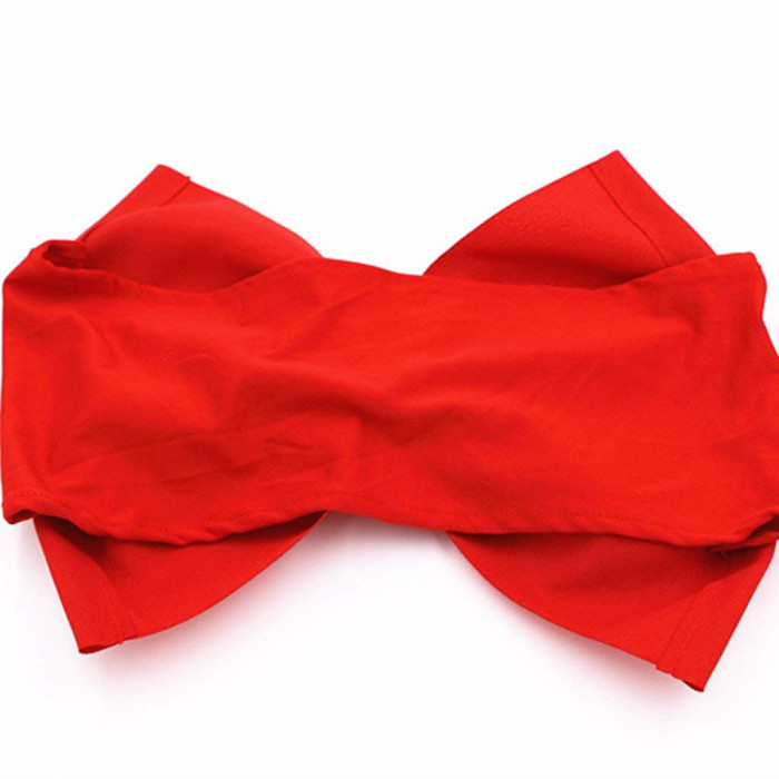 10pcs Wider Chair Bows Sash Band with Slider Buckle, Red