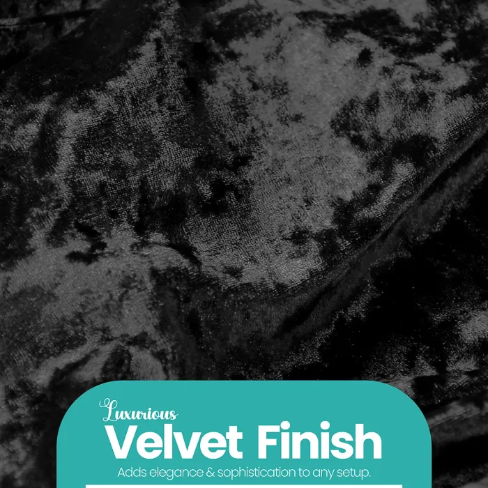 Pack of 10 Velvet Chair Band Glitz Shiny Fabric Strechy Chair Band Sash, Black