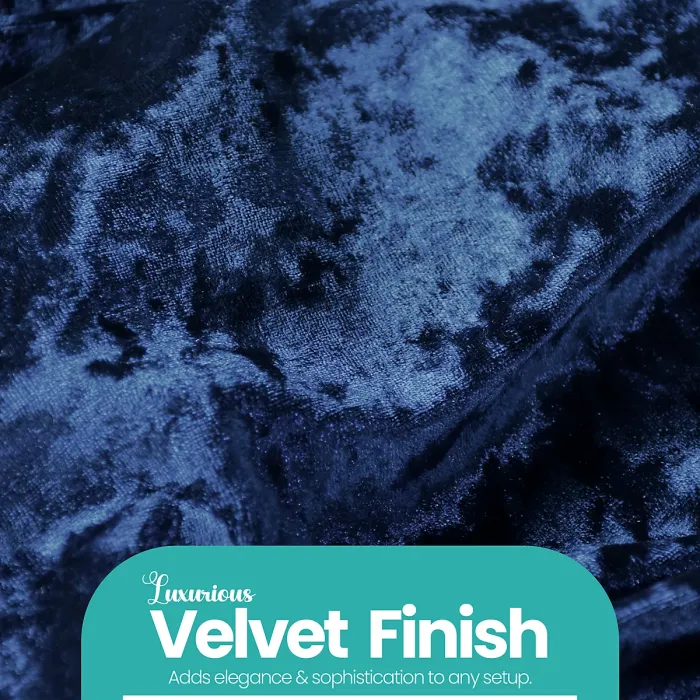 Pack of 10 Velvet Chair Band Glitz Shiny Fabric Strechy Chair Band Sash, Navy