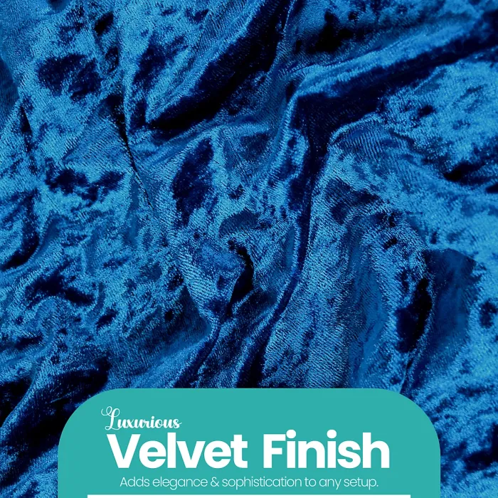 Pack of 10 Velvet Chair Band Glitz Shiny Fabric Strechy Chair Band Sash, Royal Blue