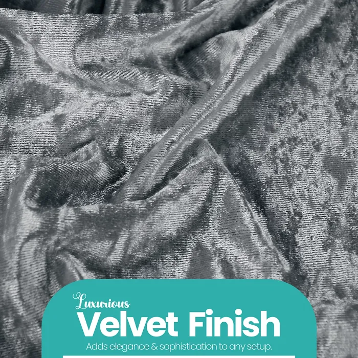 Pack of 10 Velvet Chair Band Glitz Shiny Fabric Strechy Chair Band Sash, Silver