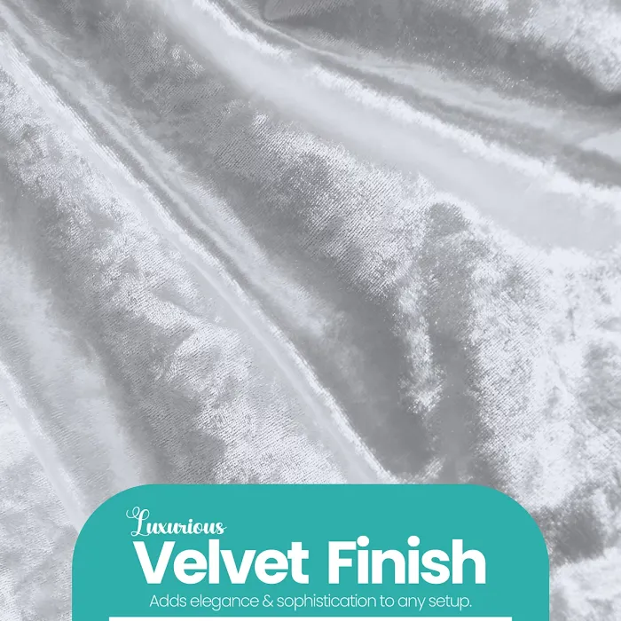 Pack of 10 Velvet Chair Band Glitz Shiny Fabric Strechy Chair Band Sash, White