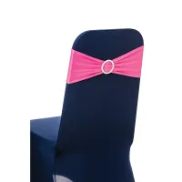 Hot Pink Spandex Chair Band with Slider Buckle Stretchy Chair Band Sash, 10pcs