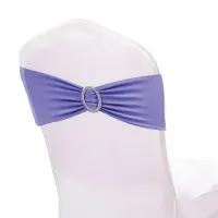 Lavender Spandex Chair Band with Slider Buckle Stretchy Chair Band Sash, 10pcs