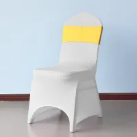 Lemon Spandex Chair Band with Slider Buckle Stretchy Chair Band Sash, 10pcs