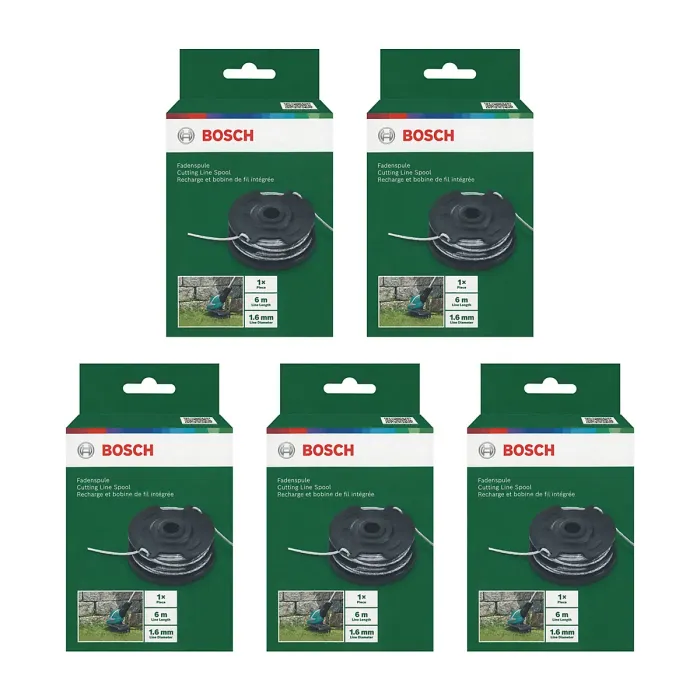 Bosch AdvancedGrassCut 36, ART30-36 LI, 24/24+, 27/27+, 30/30+ Series Cutting Line Spool (6m x 1.6mm, Pack of 5, F016800351)