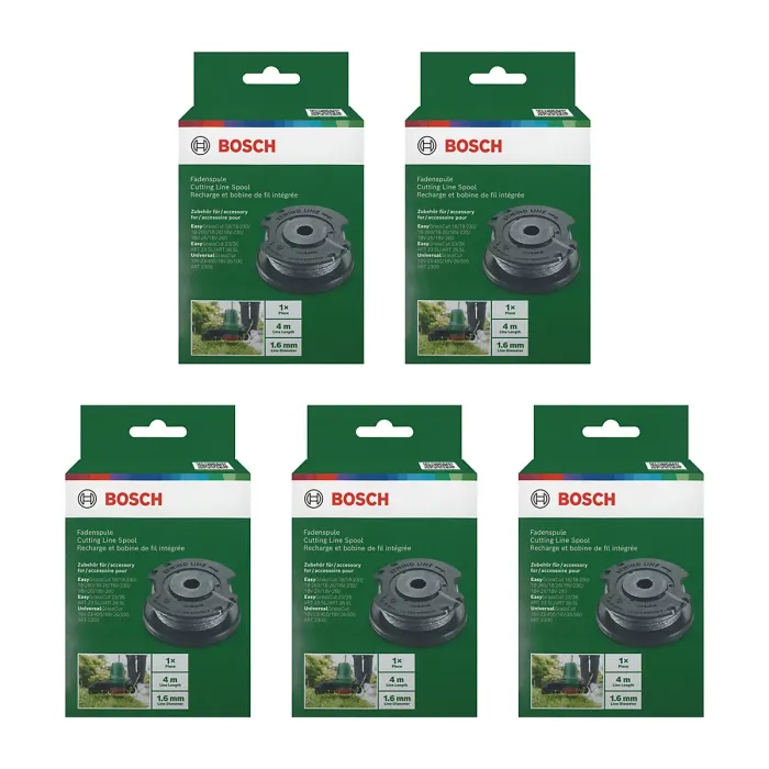 Bosch EasyGrass Type Trimmer Spool Cutting Line (4.5m x 1.6mm, Pack of 5)