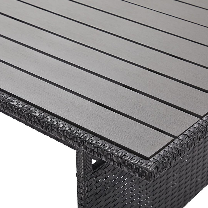 Nustone L-Shaped Corner Rattan Garden Furniture Lounge Dining Set for Seating 8 People In Black