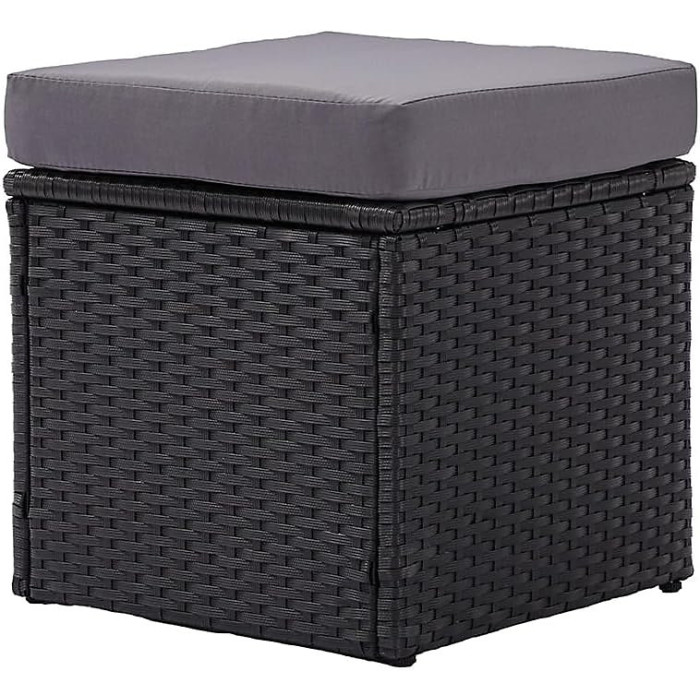 Nustone L-Shaped Corner Rattan Garden Furniture Lounge Dining Set for Seating 8 People In Black