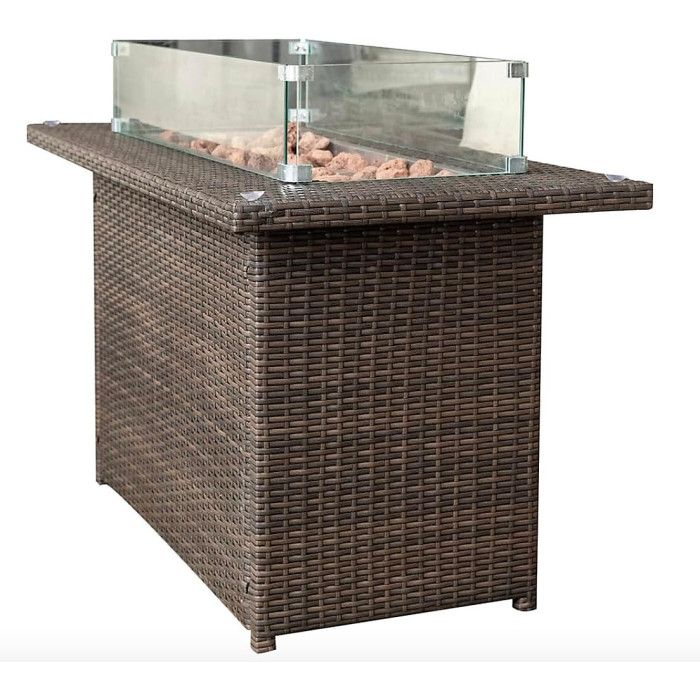 Nustone Rattan Garden Furniture Lounge Dining Set for Seating 7 People With 3 Seater Sofa, 2 Armchairs and 2 Stools