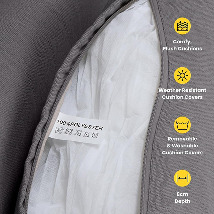 Nustone Rattan Garden Furniture Lounge Dining Set for Seating 7 People With 3 Seater Sofa, 2 Armchairs and 2 Stools