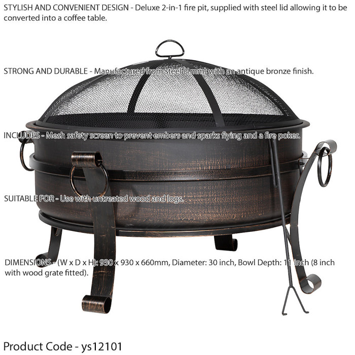 Versatile Round Fire Pit and Coffee Table for Outdoor Gatherings