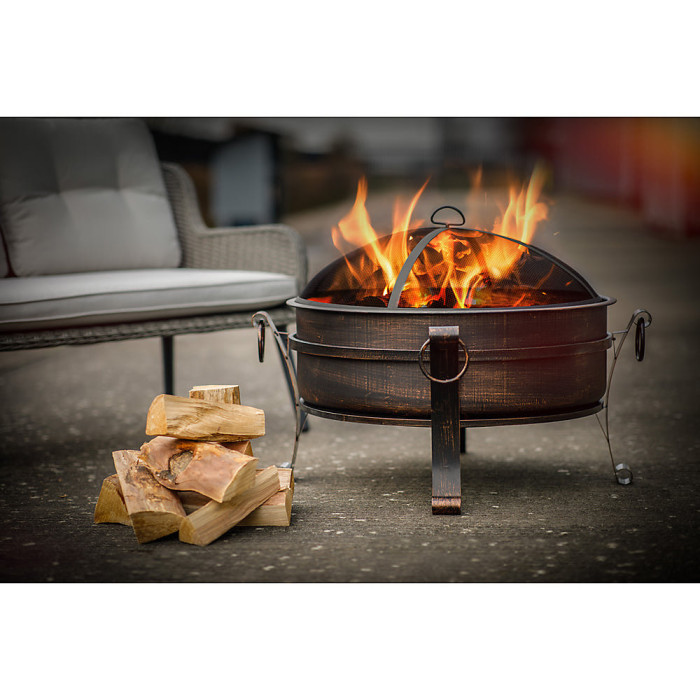 Versatile Round Fire Pit Wood Burner and Coffee Table Set for Outdoor Gatherings